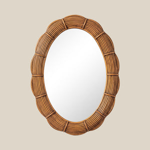 Clara Bundled Rattan Oval Mirror - Number 6