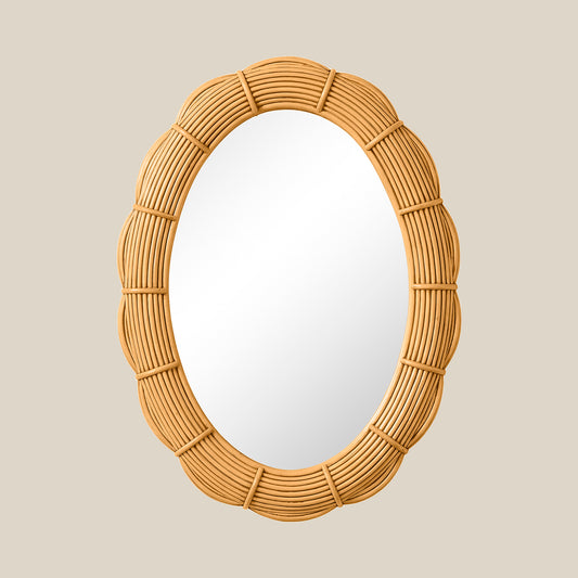Clara Bundled Rattan Oval Mirror