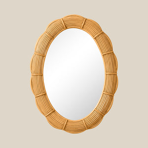 Clara Bundled Rattan Oval Mirror - Number 1