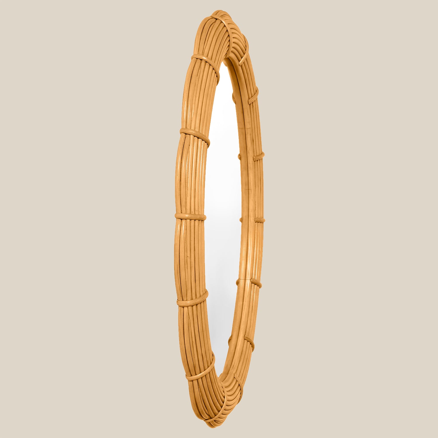 Clara Bundled Rattan Oval Mirror- Number 5