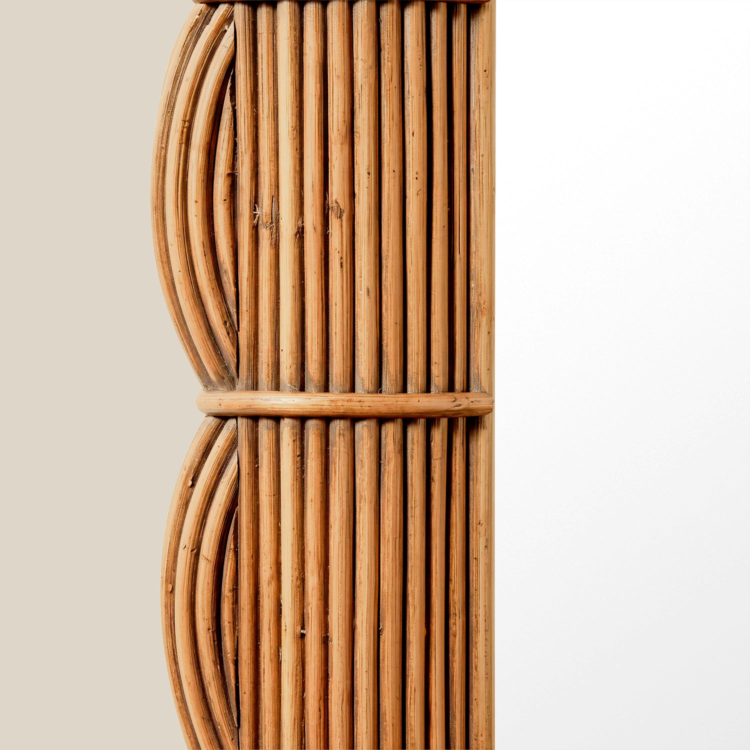 Clara Bundled Rattan Rectangular Mirror- Number 2