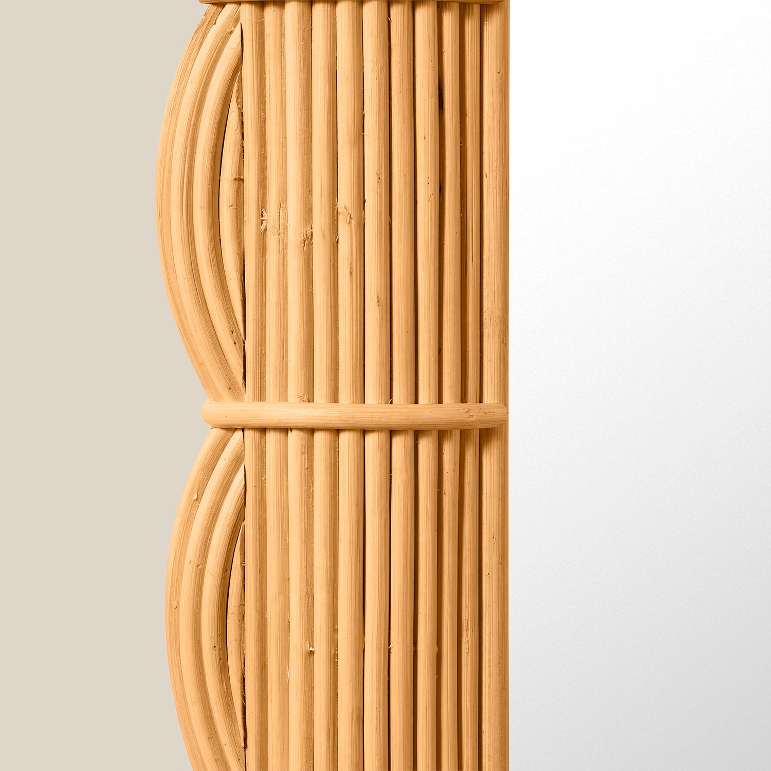 Clara Bundled Rattan Rectangular Mirror- Number 7