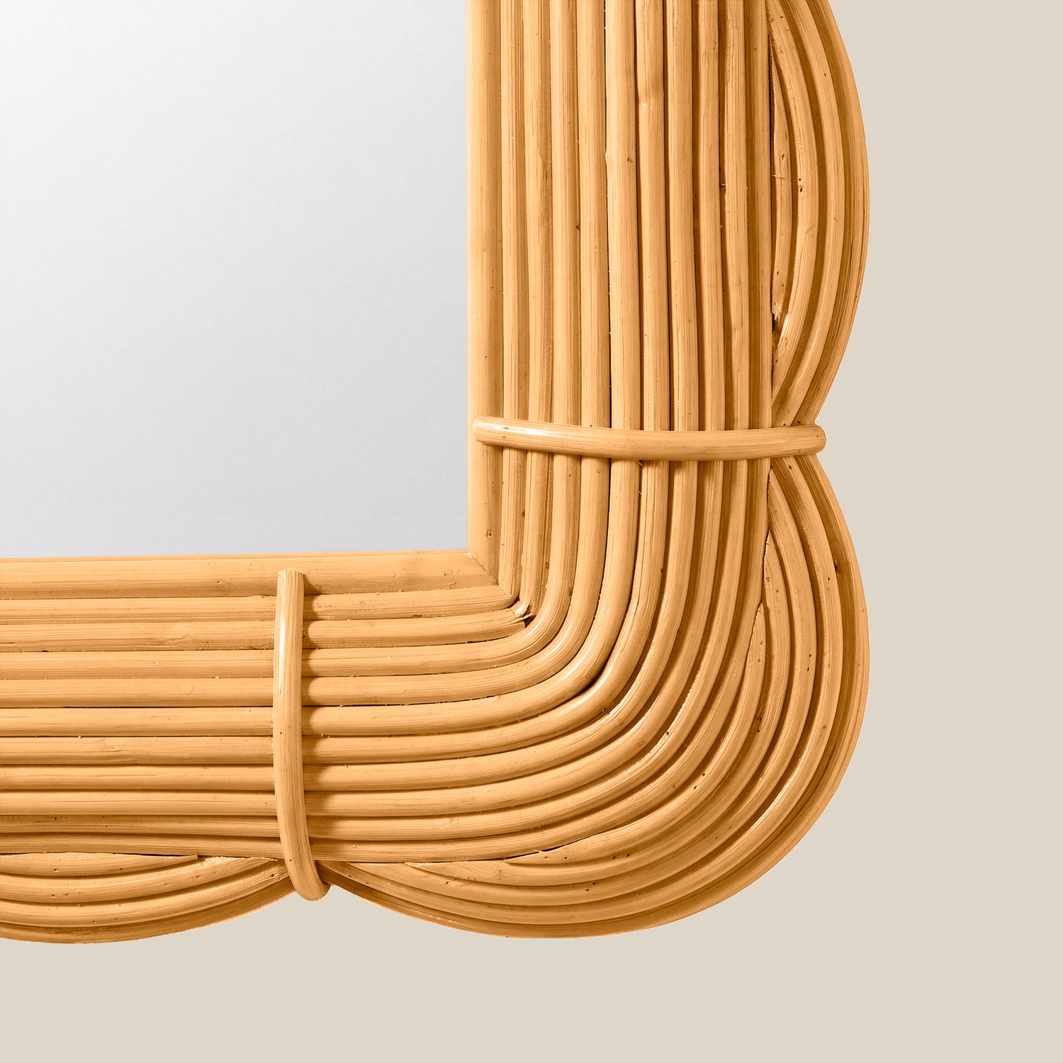 Clara Bundled Rattan Rectangular Mirror- Number 8
