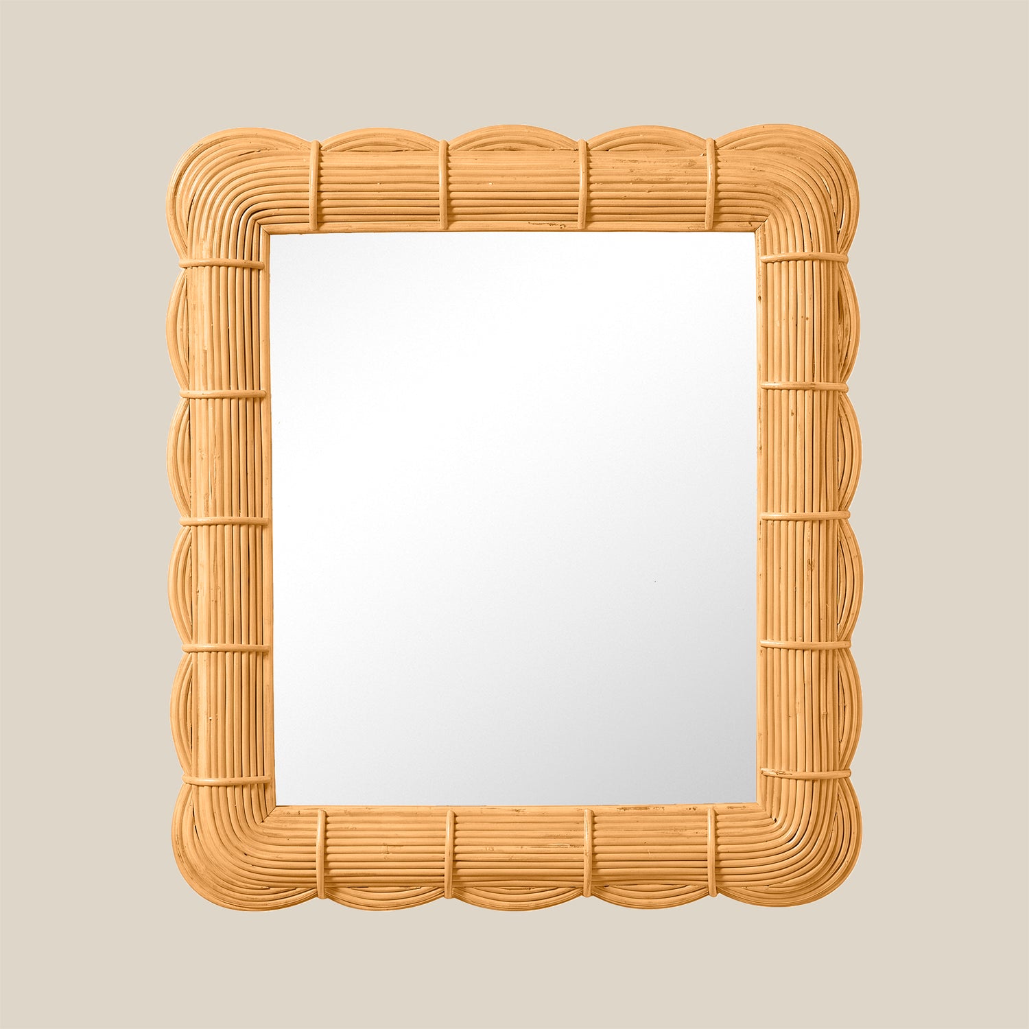 Clara Bundled Rattan Rectangular Mirror- Number 6