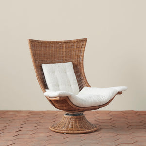 healdsburg wicker swivel chair with cushion angle