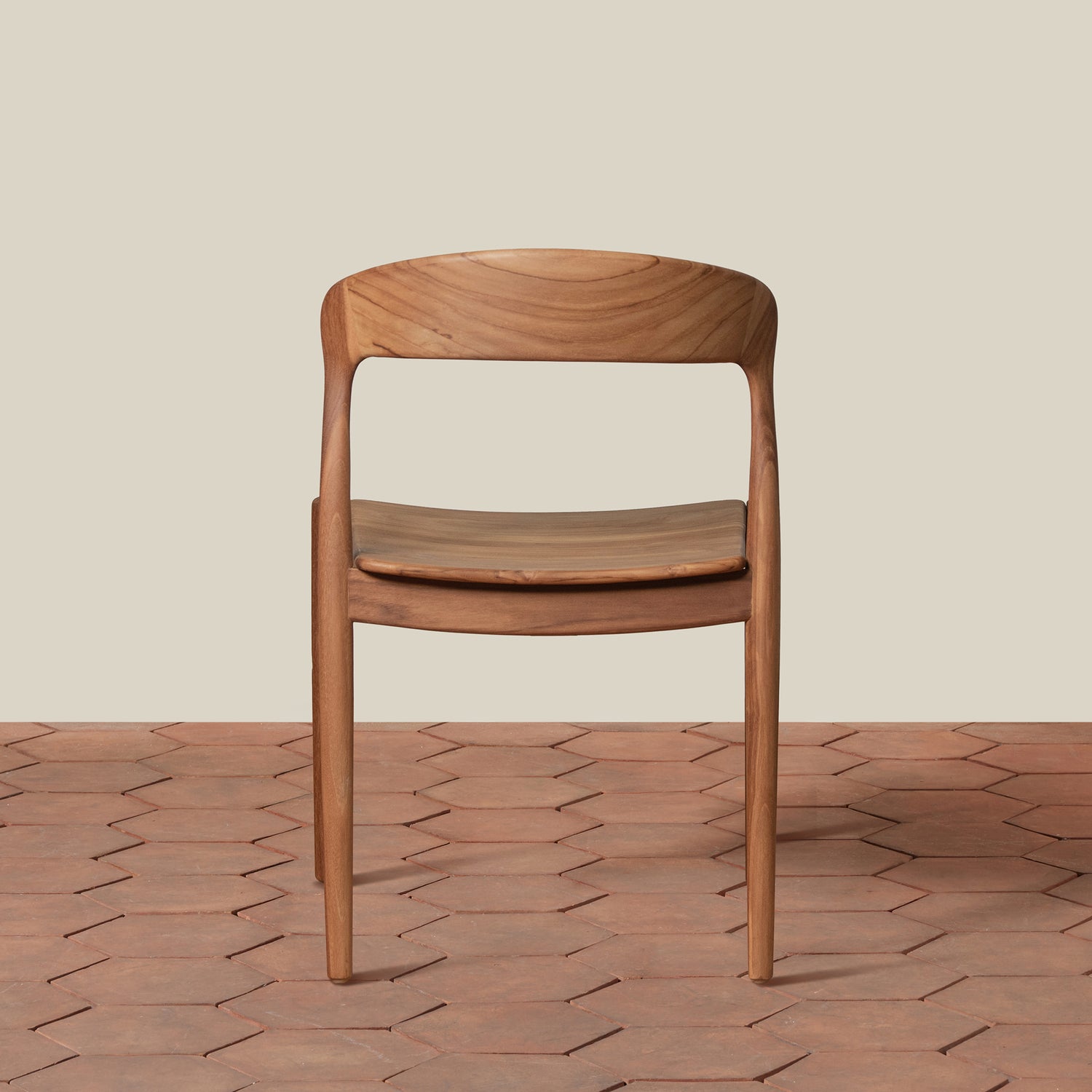 Wooden chair on a wooden floor with a neutral background- Number 4