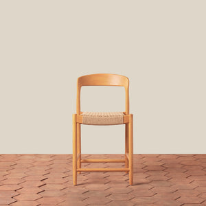 oak counter stool on tiled floor - Number 9