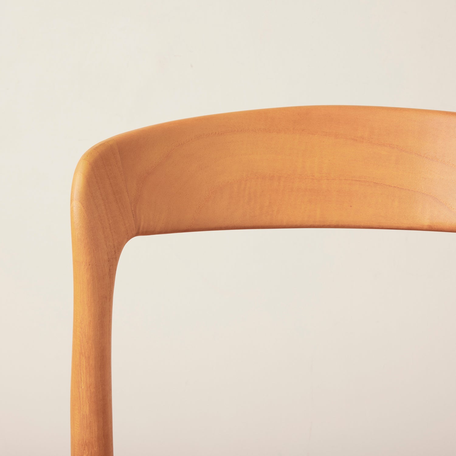 detail of oak chair back against white background- Number 11