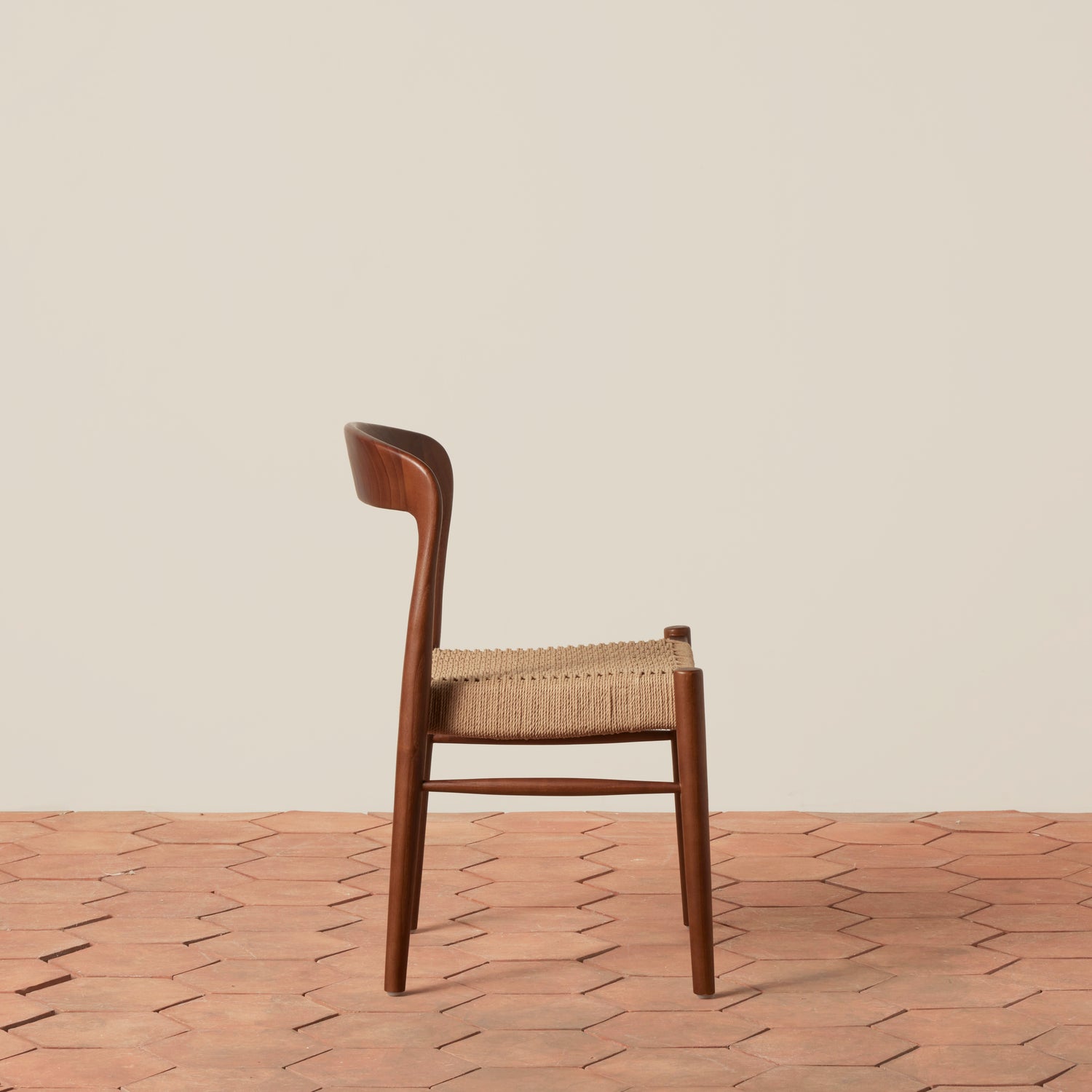 Ingrid Woven Side Chair in Walnut