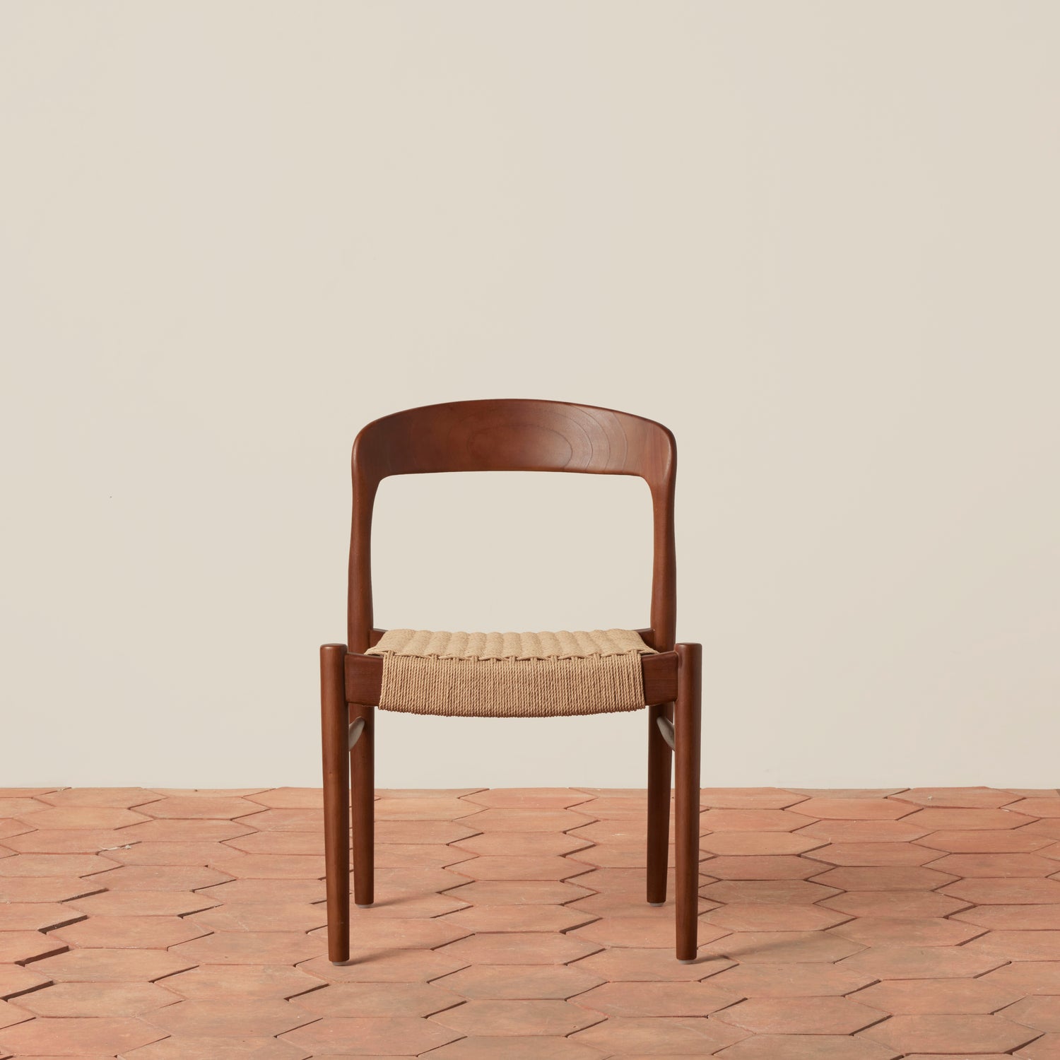 Ingrid Woven Side Chair in Walnut