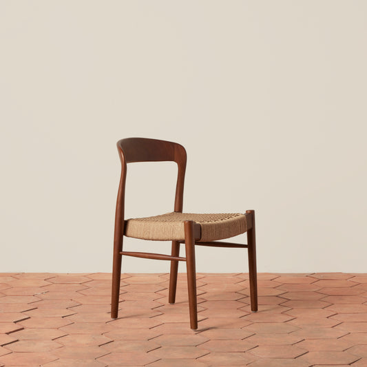 Ingrid Woven Side Chair in Walnut