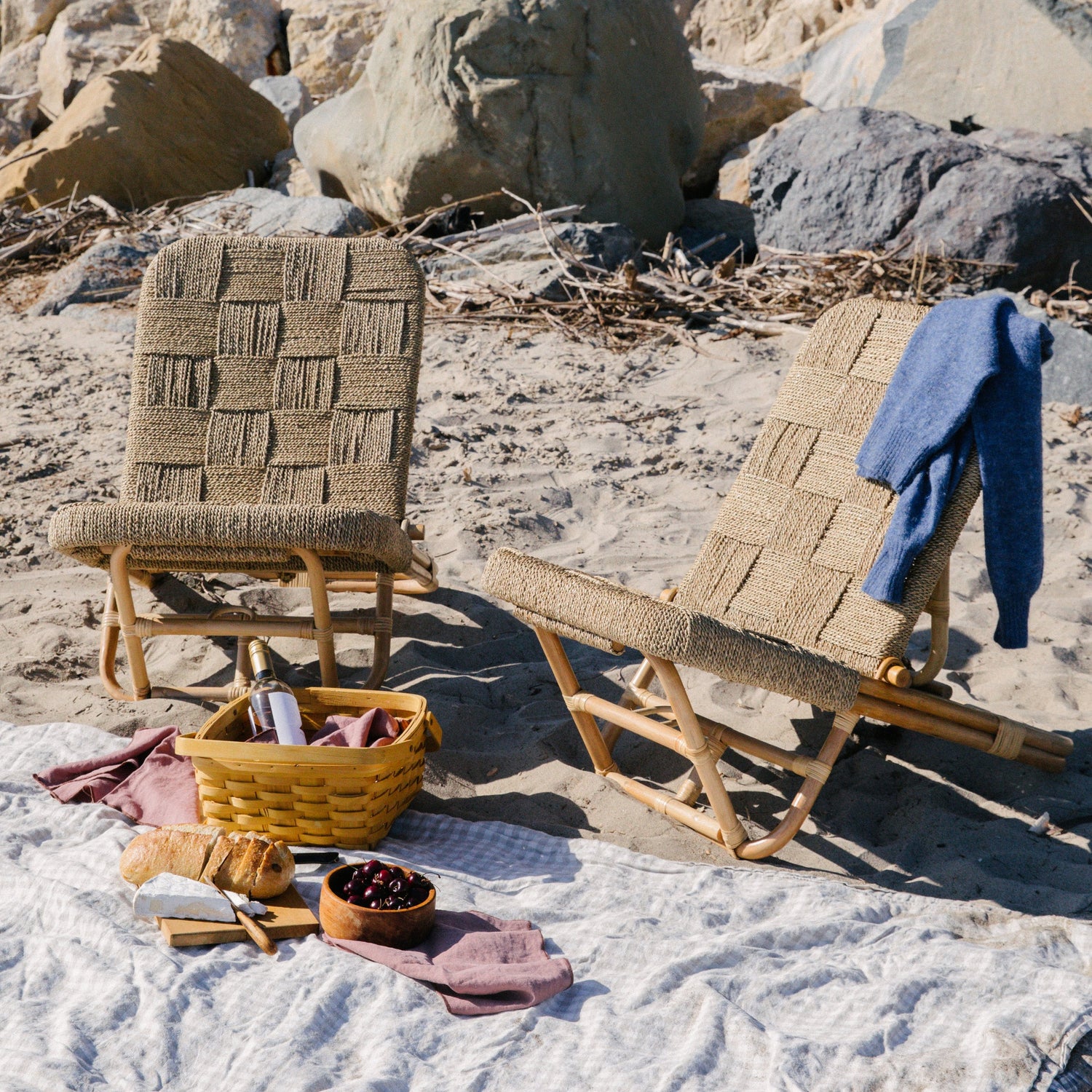 cabana beach chair on sand