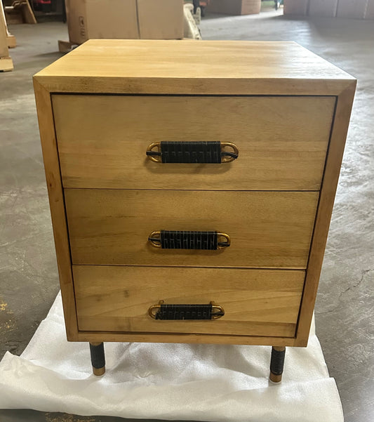 side table with three drawers