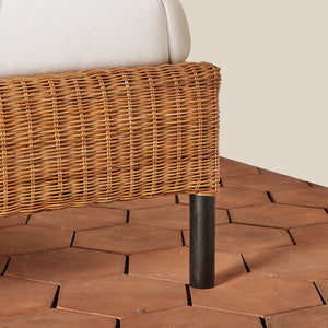 Wicker side table on a stone ground - Number 7