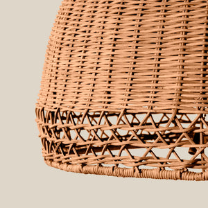 Close-up of a woven wicker basket on a beige background - Number 3