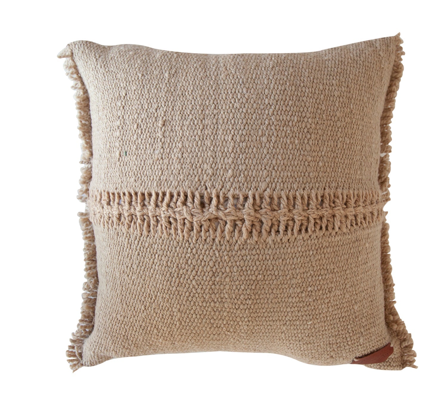 beige square pillow against white background- Number 5