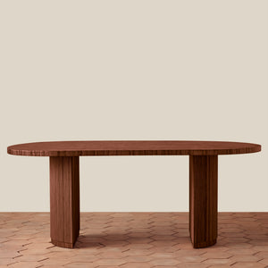 Wooden dining table on a beige background - Number 1