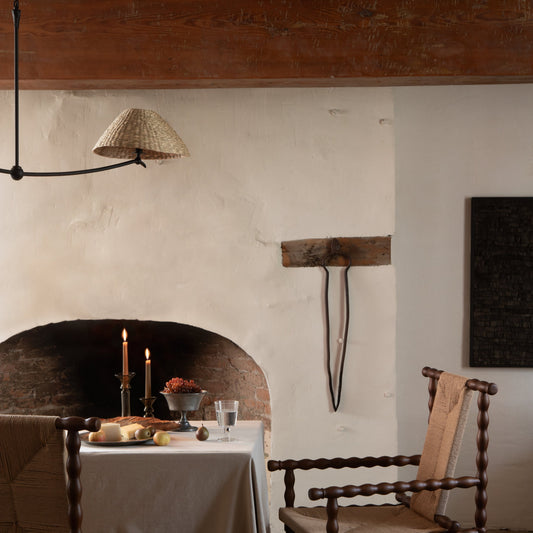 room with white walls, wooden chairs, and table set for dining - Image 2