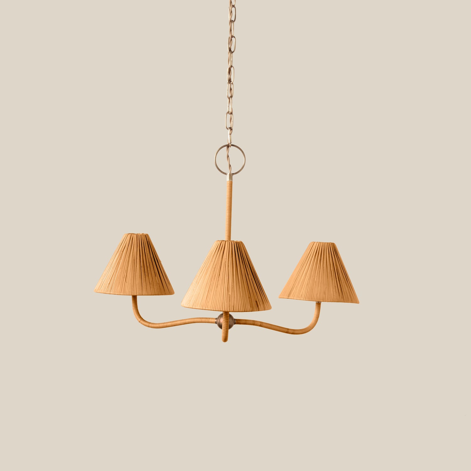 Brown chandelier with three lampshades - Number 7