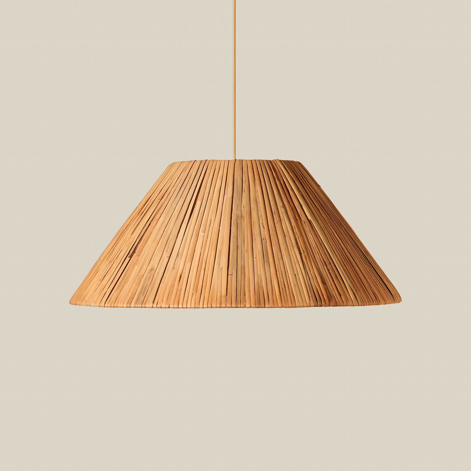 rattan pendant against neutral background- Number 1