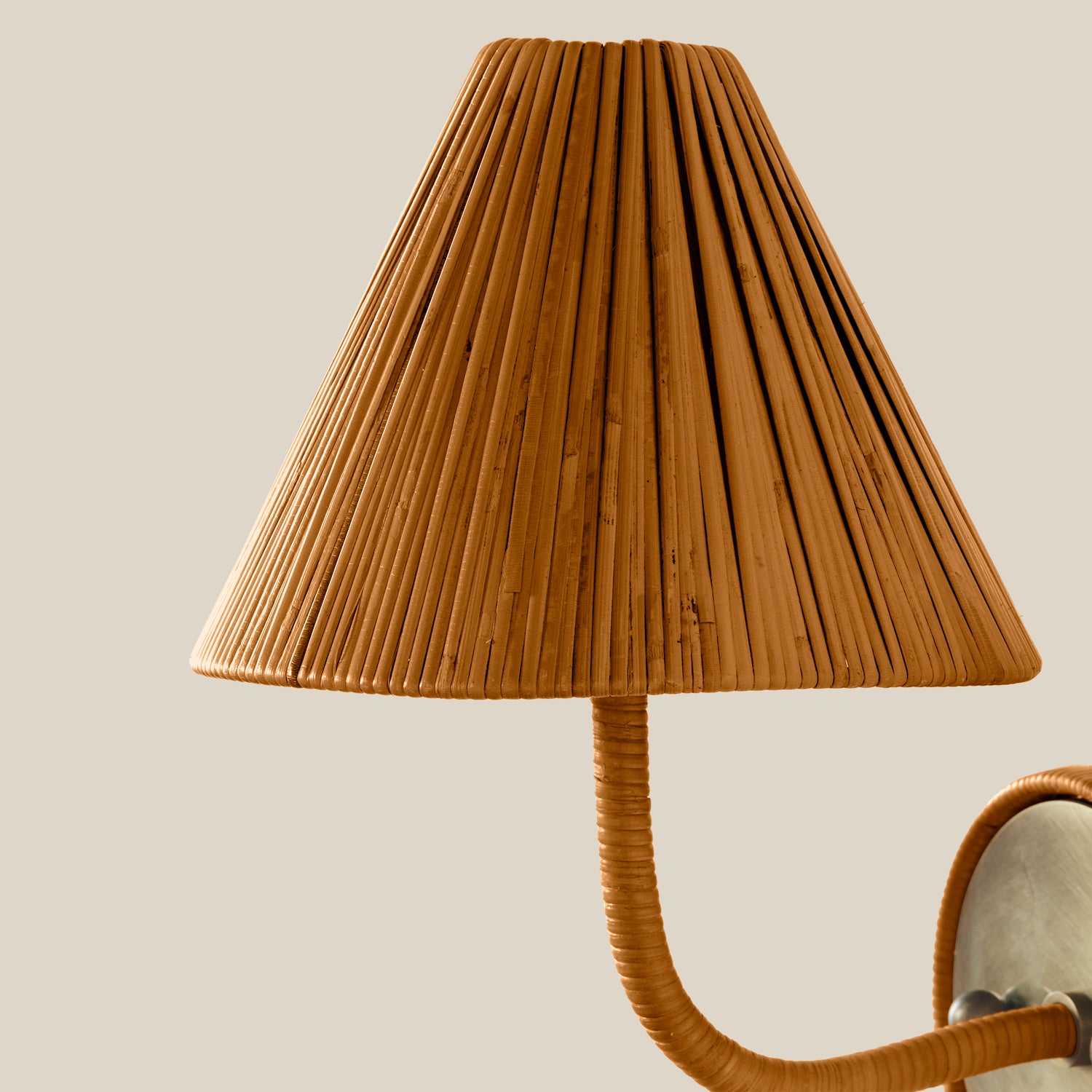 Brown pleated lampshade on a beige background- Number 3