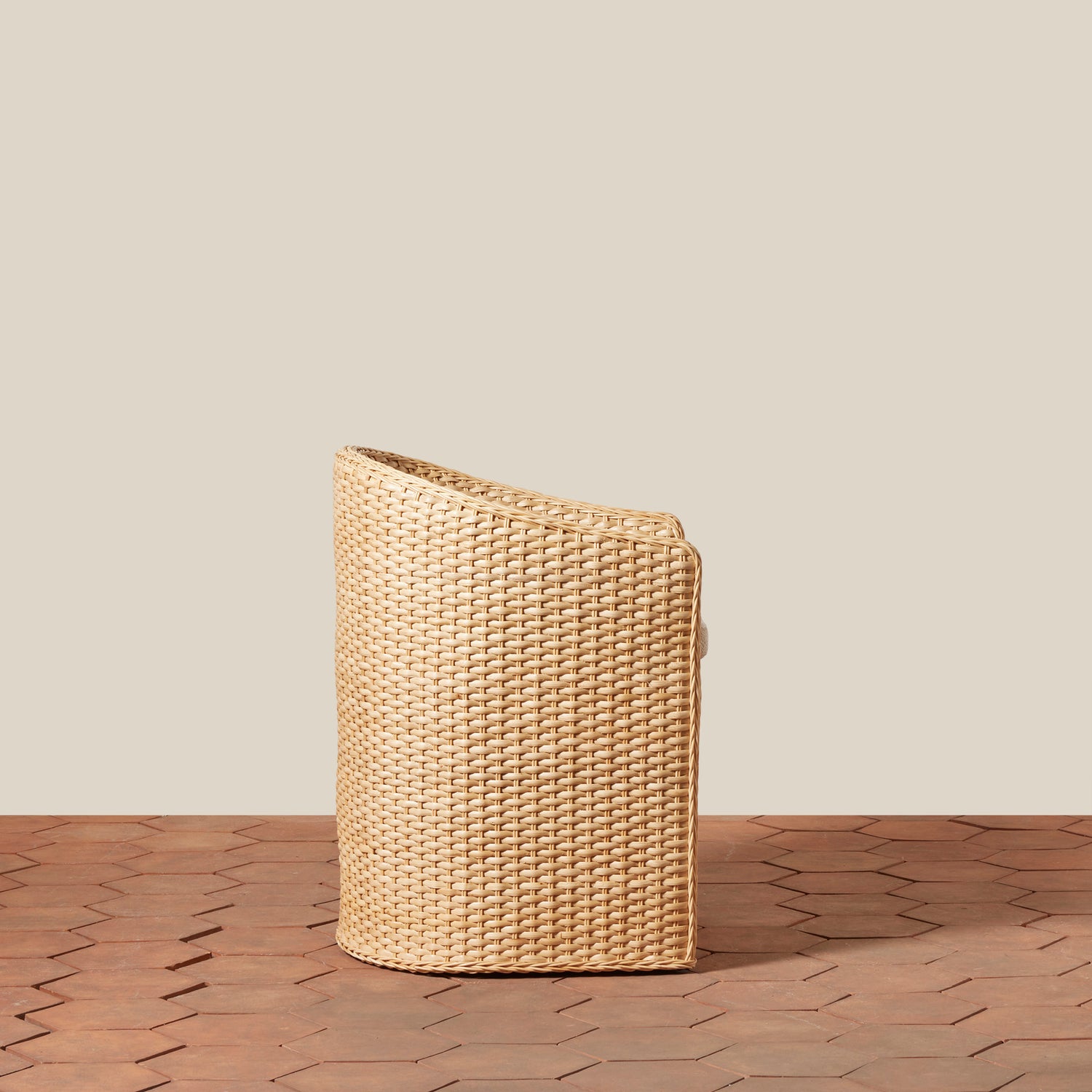 Woven basket on a wooden floor with a neutral background- Number 3