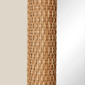 Woven rattan mirror on a plain background - Number 2