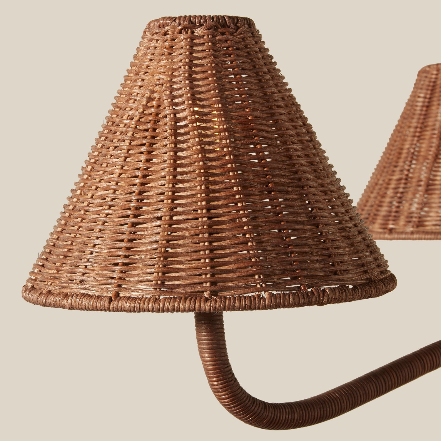 Wicker lampshade on a beige background- Number 3