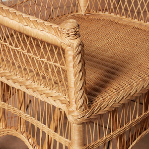 Close-up of a wicker chair with intricate weaving pattern - Number 6