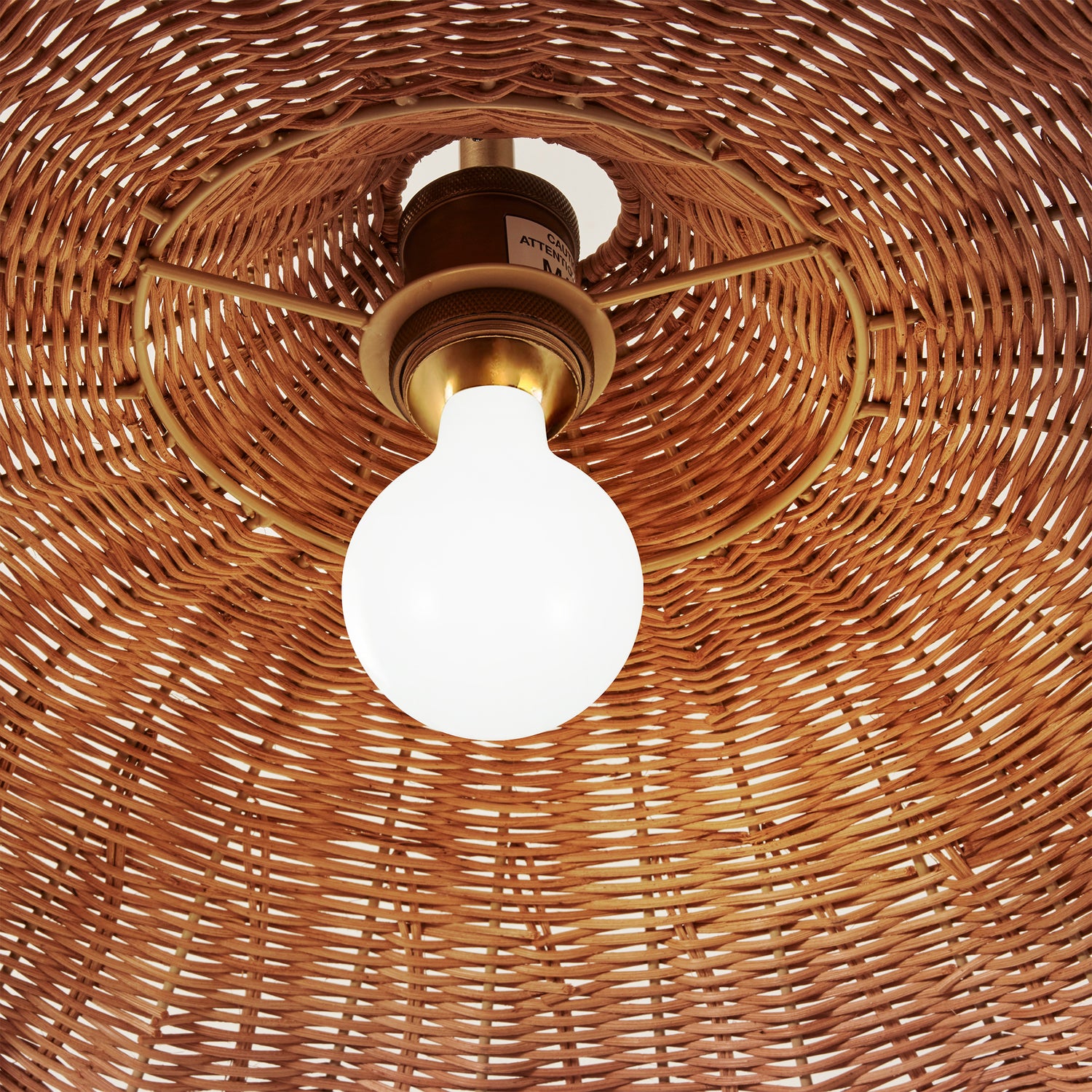 Ceiling light fixture with rattan wicker design- Number 6