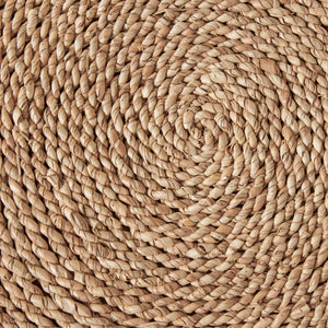 Close-up of a woven jute rug with a natural beige color. - Number 5