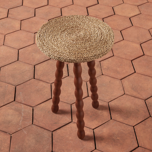 wood stool on tile floor  - Image 2