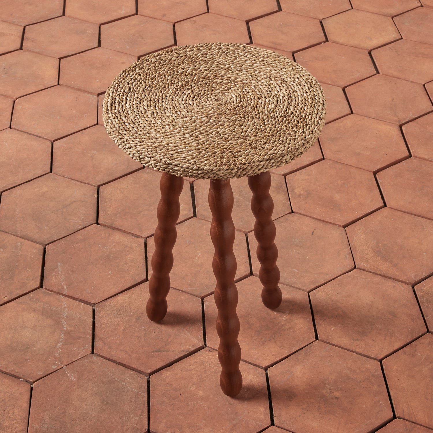 wood stool on tile floor - Number 2