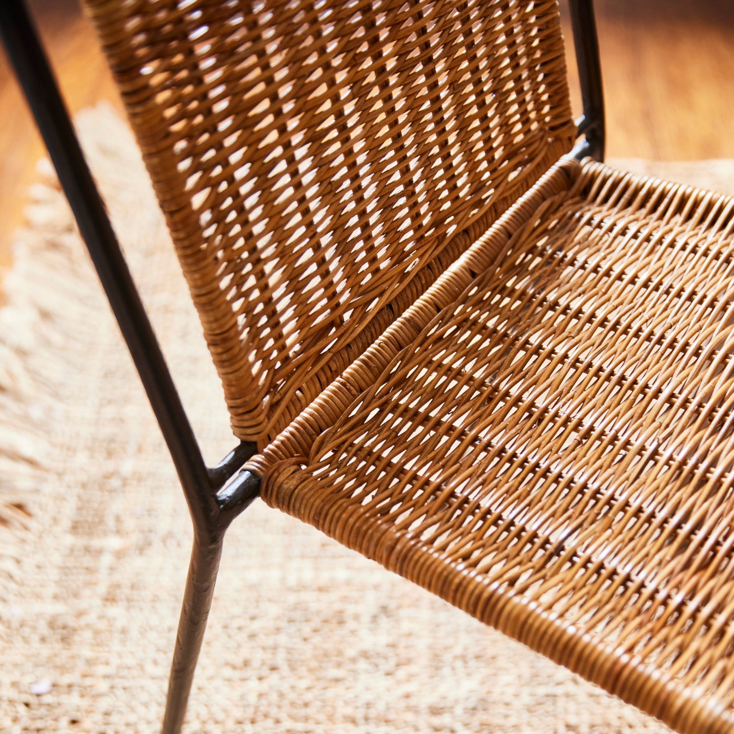 lacoste wicker dining chair detail