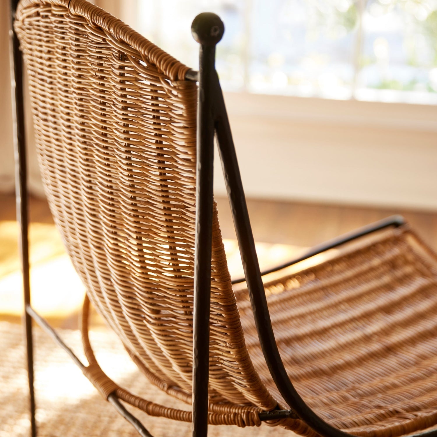 lacoste wicker lounge chair detail