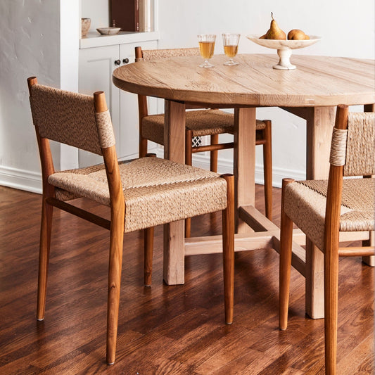 alma indoor/outdoor dining chairs around table - Image 2
