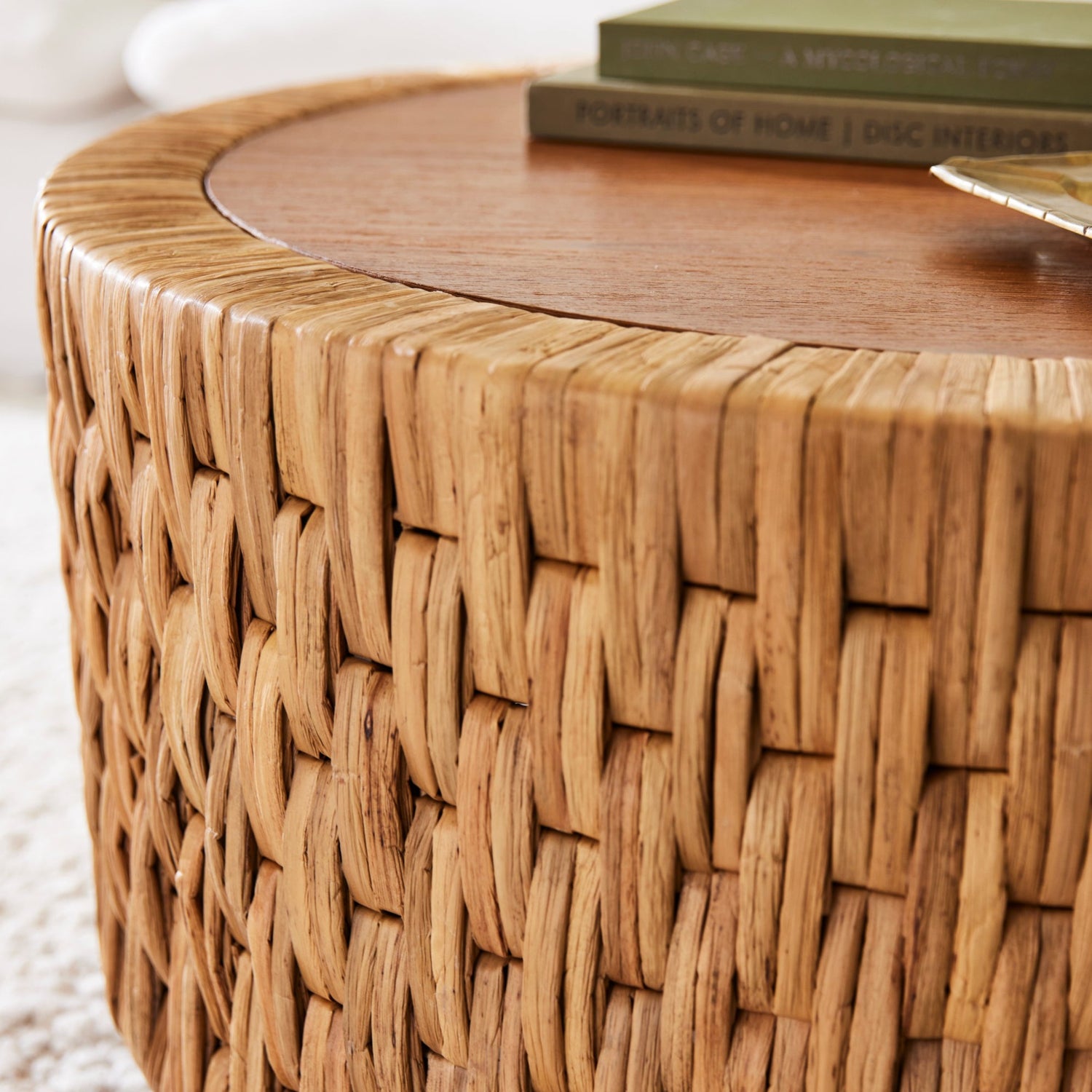 puebla woven coffee table detail