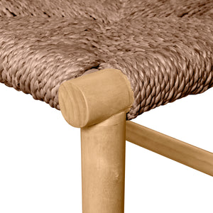 Close-up of a woven chair seat with wooden legs on a white background - Number 5