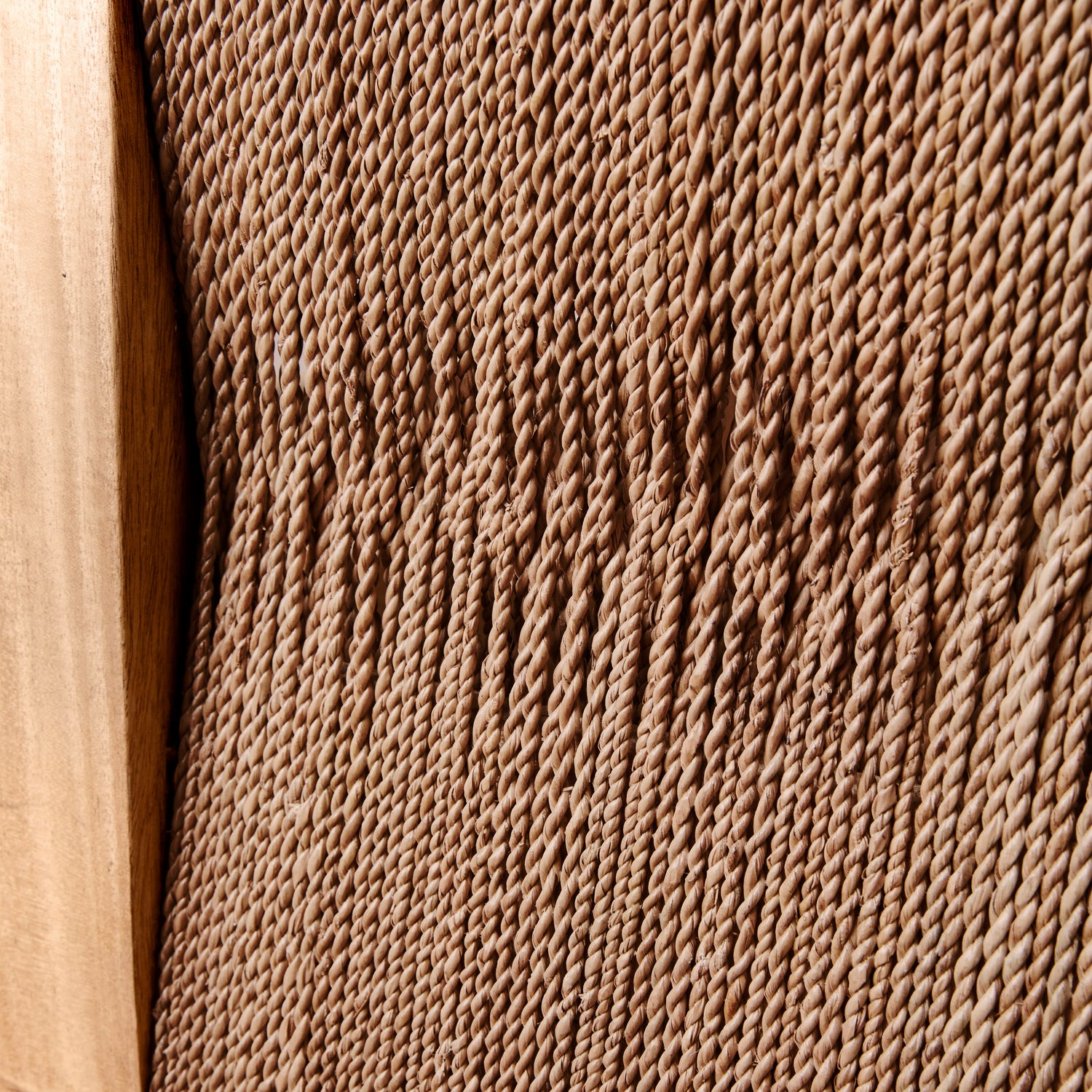Close-up of a textured brown seagrass with a woven pattern.- Number 6