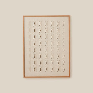Framed artwork with geometric pattern on a beige wall - Number 1
