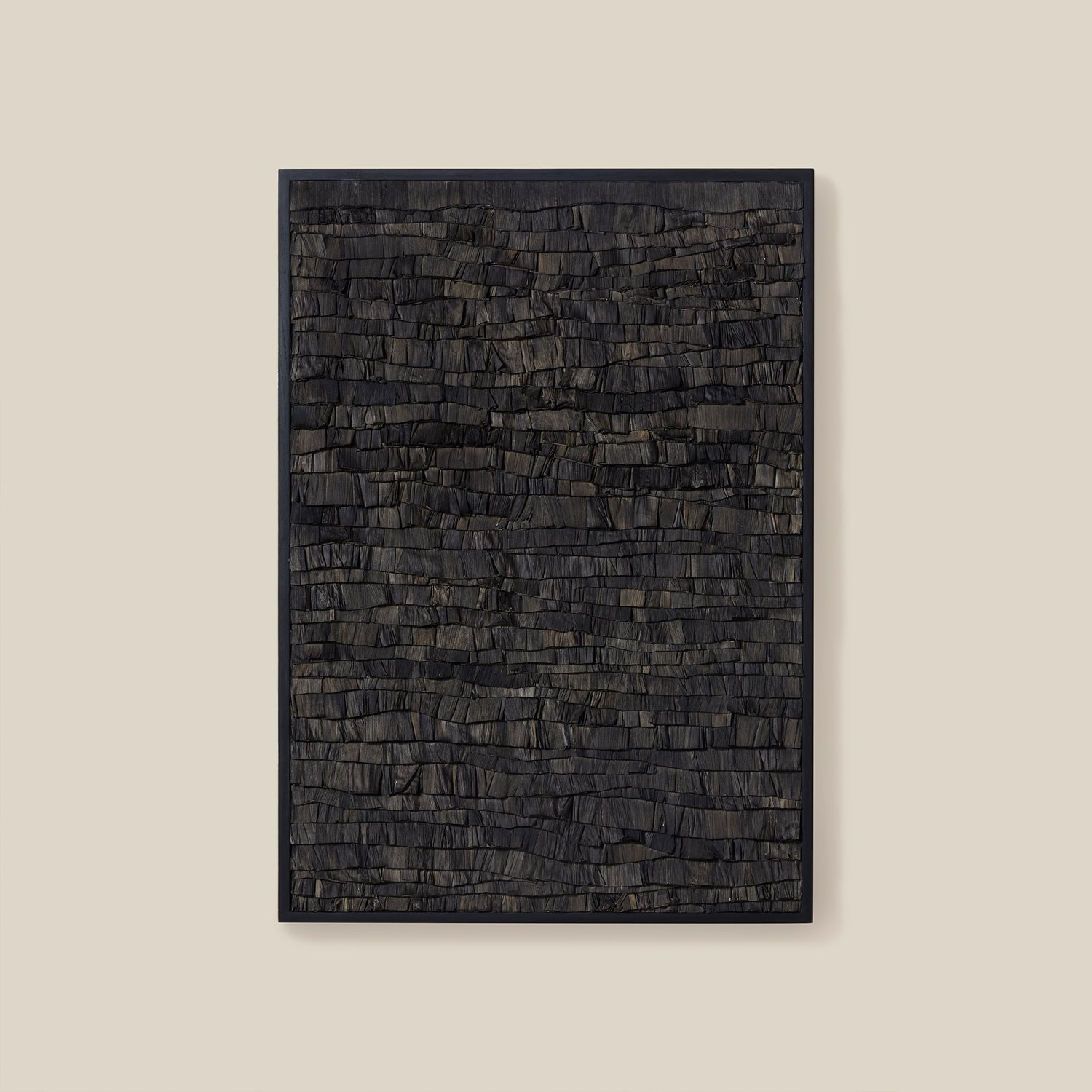 Rectangular dark gray rug on a beige background- Number 1