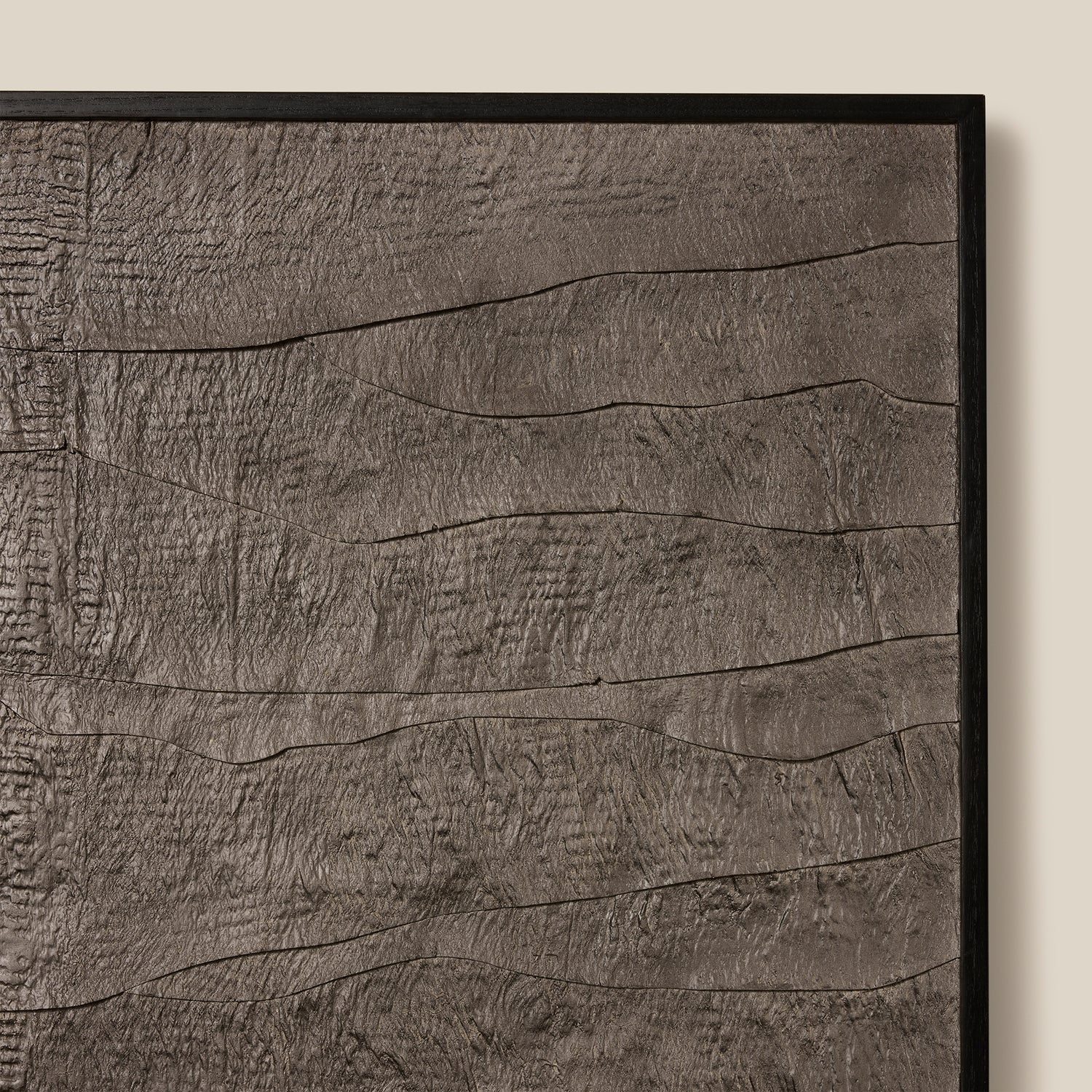 Textured wall panel with wavy pattern on a beige background- Number 2