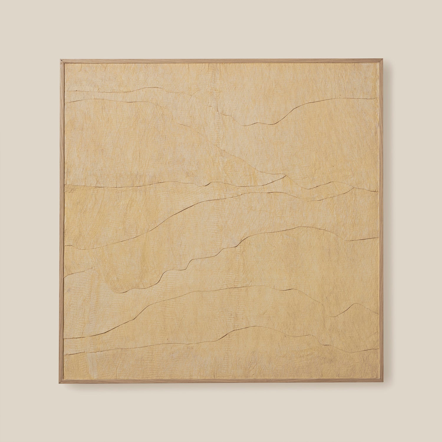 Abstract art piece with wavy lines on a beige background- Number 1