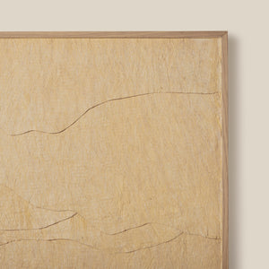 Beige textured wall art with minimal line design on a beige background - Number 3