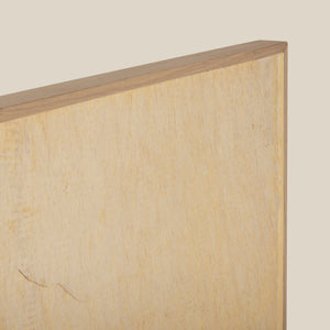 Close-up of a wooden frame with a light wood finish on a beige background - Number 5