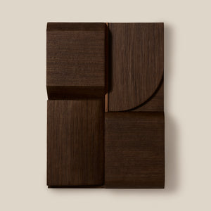 Dark brown wooden panels on a beige background - Number 1