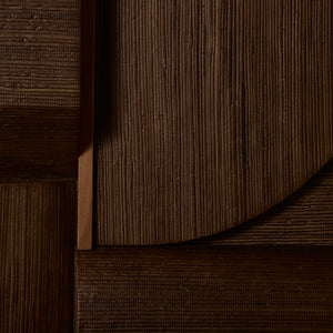 Close-up of dark brown wooden panel with a visible grain pattern - Number 5