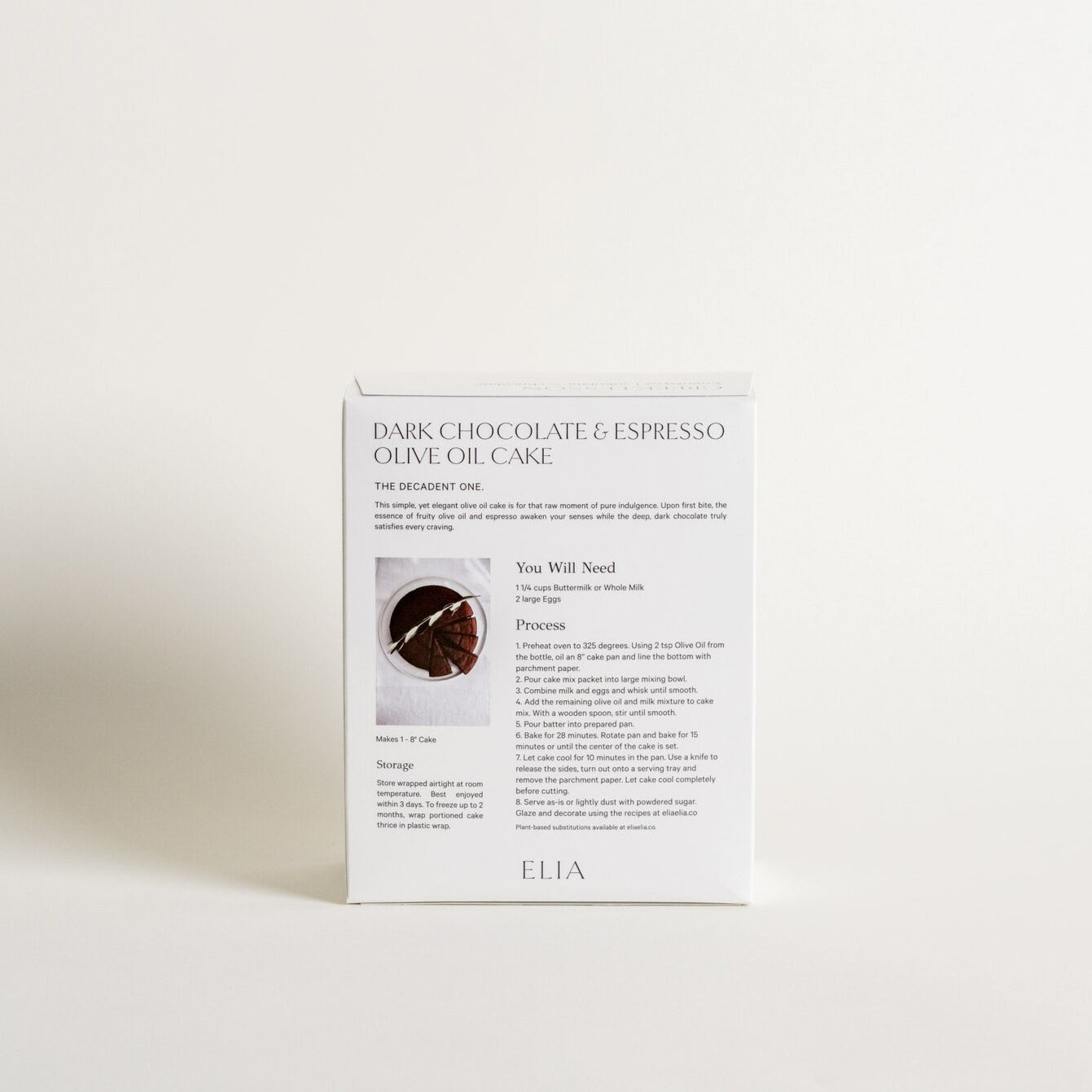 ELIA Dark Chocolate & Espresso Olive Oil Cake Mix