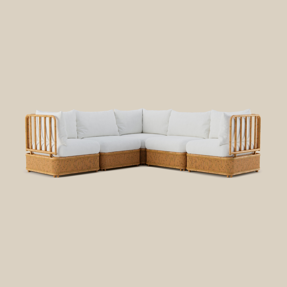 Natura Sectional Five Seat Corner Shape Pearl