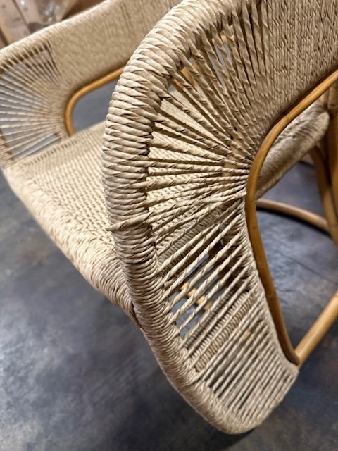 close-up of side of chair weaving with damage- Number 4